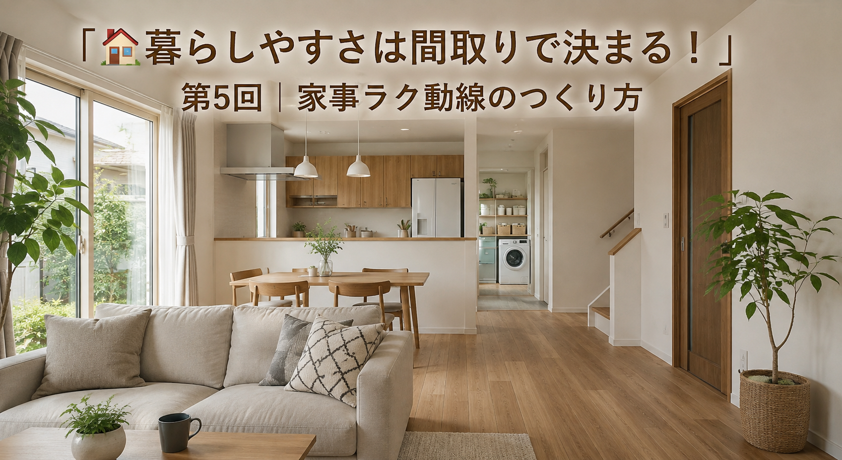 「🏠暮らしやすさは間取りで決まる！」 第5回｜家事ラク動線のつくり方✨ アイキャッチ画像